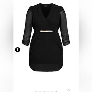 City Chic Wrap Dress Black NWT